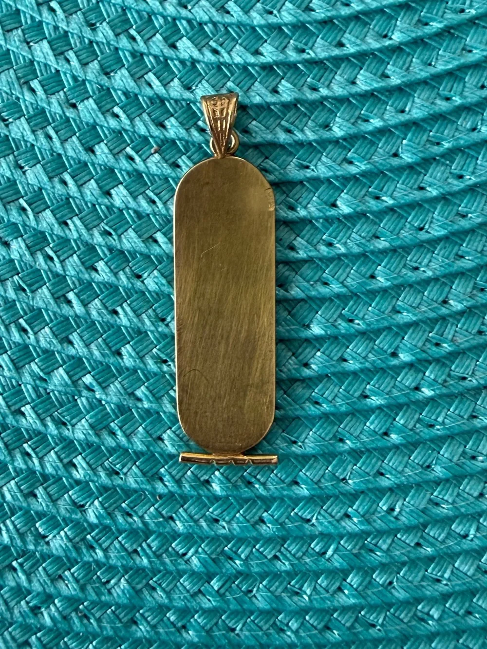 Egyptian solid 18k Gold Cartouche pendant Unisex